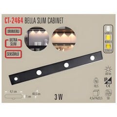 Cata CT-2464 40cm Bella Slim Kabinet Armatürü Şarjlı Sensörlü 3200K 4000K 6500K