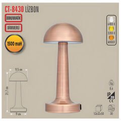Cata CT-8430 Lizbon Şarjlı Dokunmatik Masa Lambası