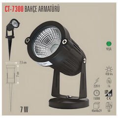 Cata Ct-7300 Rozanslı Kazıklı Bahçe Armatürü 7W / Yeşil