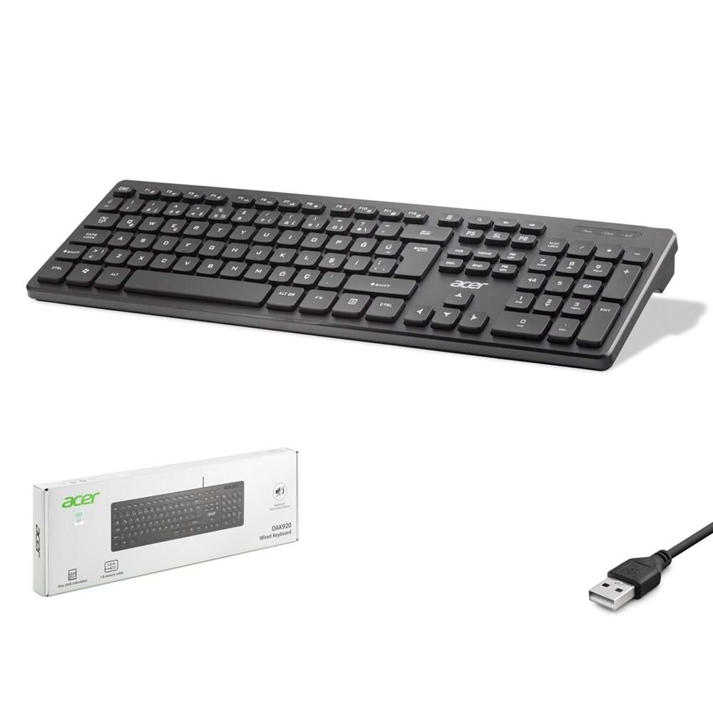 Acer Oak920Ks Kablolu Klavye Q 1.8M Siyah