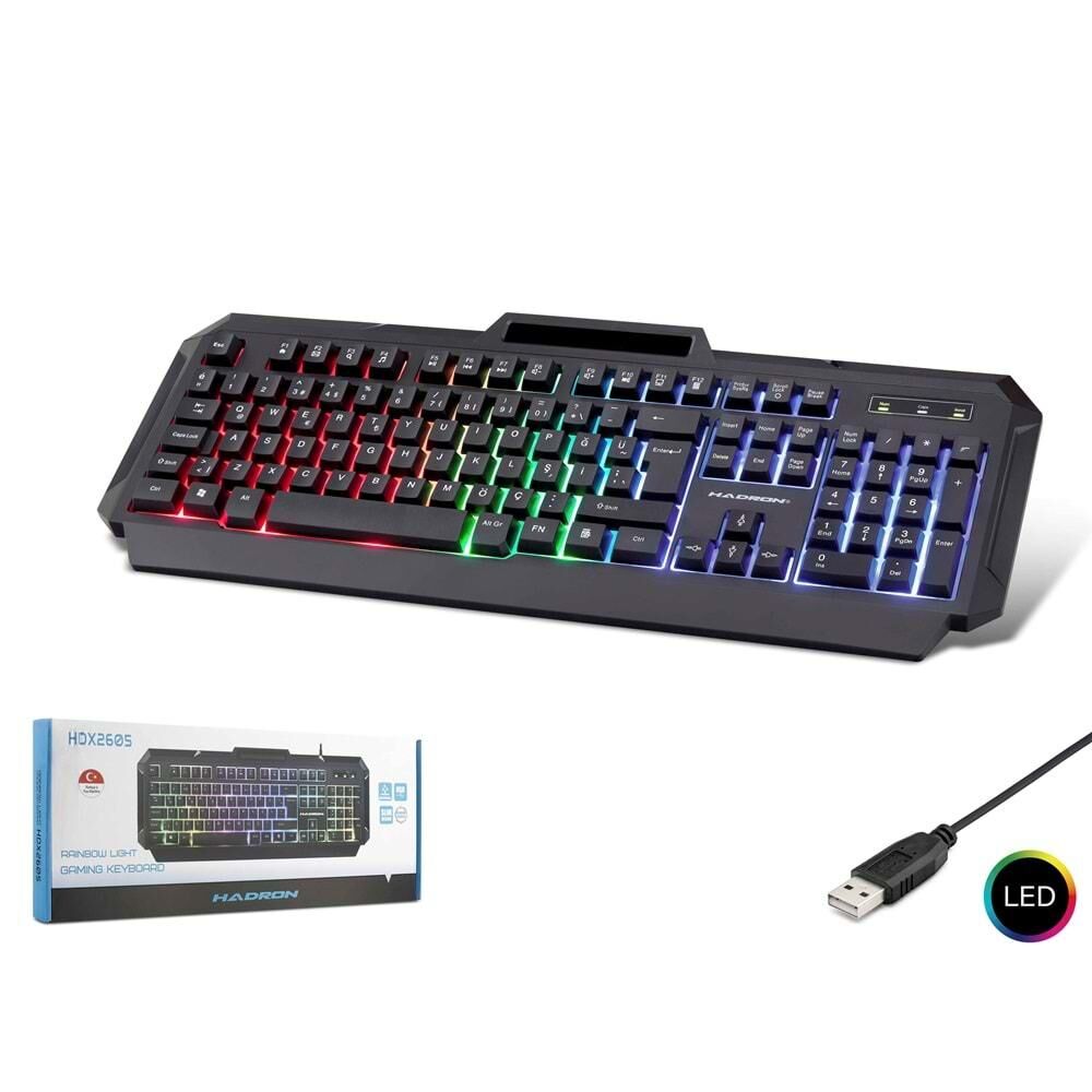 Hadron Hdx2605 Kablolu Oyuncu Klavye Led Q Siyah