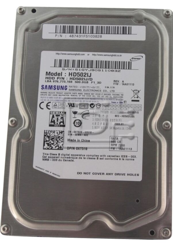 Samsung Spinpoint F1 HD502IJ SATA 3.0 7200 RPM 3.5'' 500 GB Güvenlik Harddisk