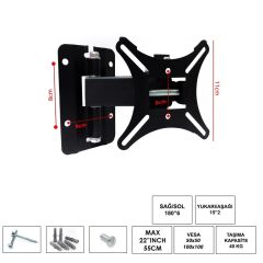 22'' 55cm Lcd Askı Aparatı Hareketli Tek Kol UFIX-22KH
