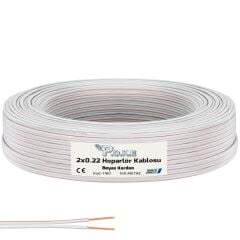 2x0.22 Hoparlör Kablosu Kordon Beyaz 100mt Poke Pk-1160