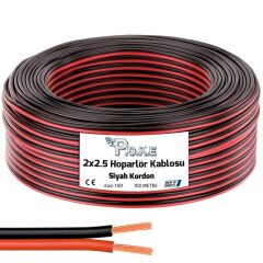 2x2.5 Hoparlör Kablosu Siyah Kordon 100mt Poke PK-1181