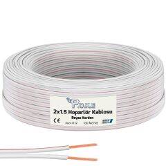 2x1.5 Hoparlör Kablosu Beyaz Kordon 100mt Poke Pk-1172