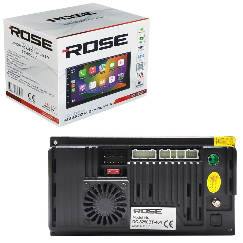 7'' Android Double Teyp 4-64 Kameralı Rose DC-8250BT-464