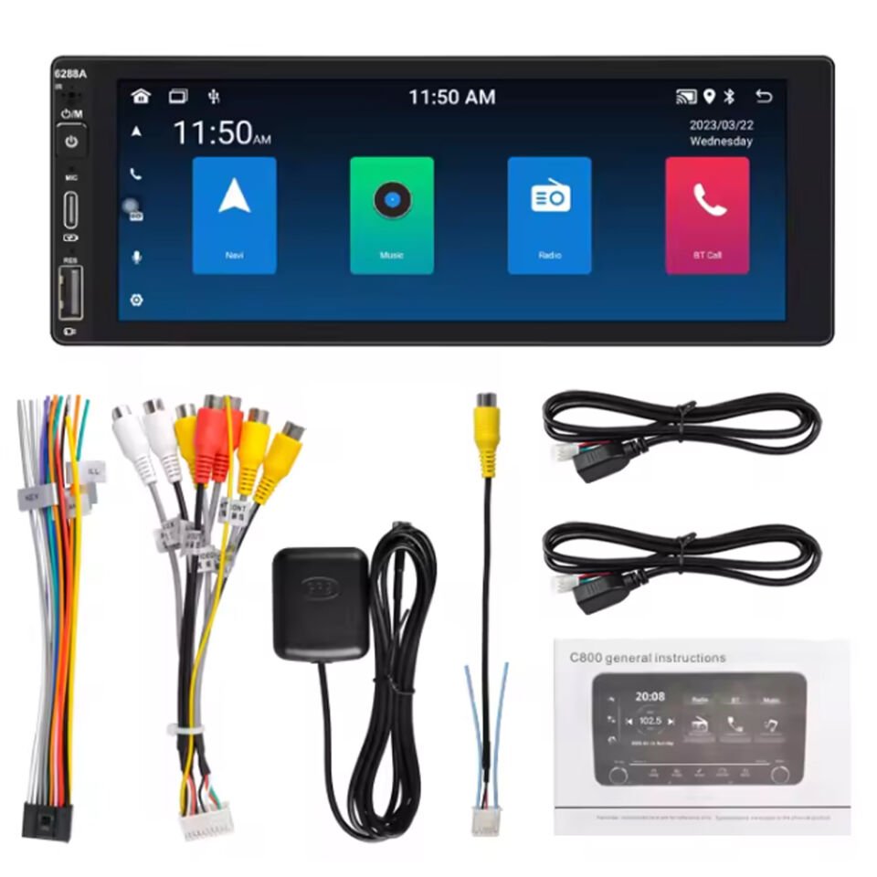 6.9'' Tek Din Teyp 4x60w Android 2-32 GPS 2xusb Şarjlı APP Poke Pk-6001