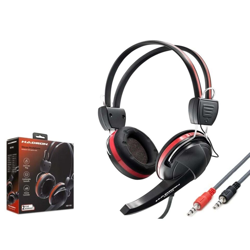 Hadron Hd1105 Mikrofonlu Kulaklık 3.5Mm Siyah-Kırmızı