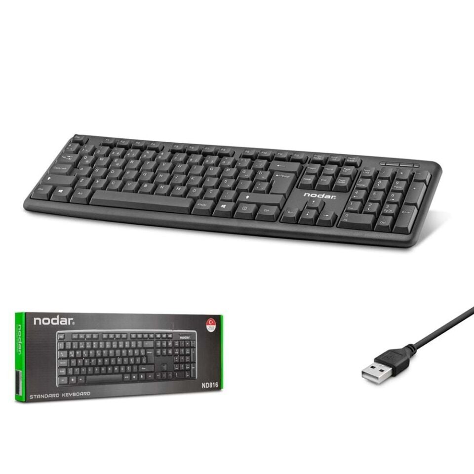 Nodar Nd816 Kablolu Standart Klavye Q Siyah