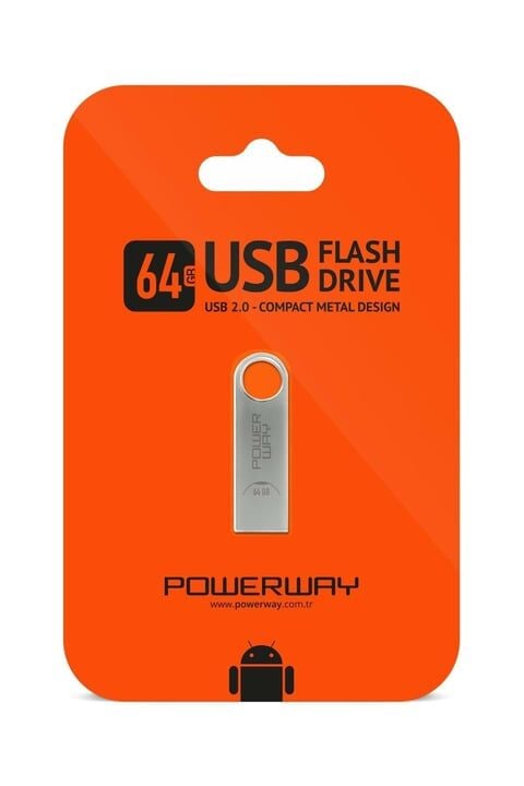 POWERWAY 64 GB Metal Usb Flash Bellek Usb 2.0 Data Traveler