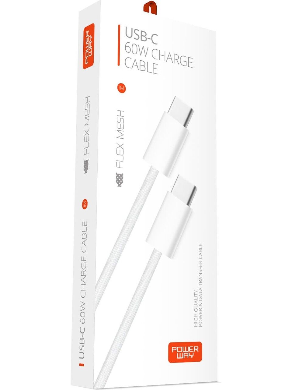 Powerway PD60 TYPE-C TO TYPE-C 60W 1 Metre Hızlı Şarj ve Data Kablosu