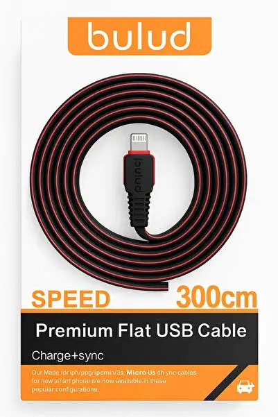 FLAT USB CABLE PREMİUM BULUD 300CM